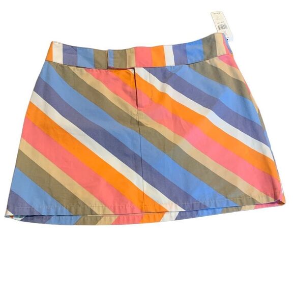 NWT I.e. relaxed Petite Striped Rainbow Mini Skirt Size 12 - Picture 1 of 7